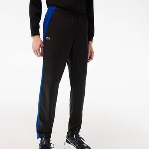 Vintage Lacoste Men's Black/Navy Sport Nylon Track Pants size medium